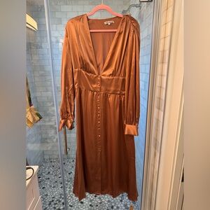 Reformation NWOT Satin Rose Gold Dress